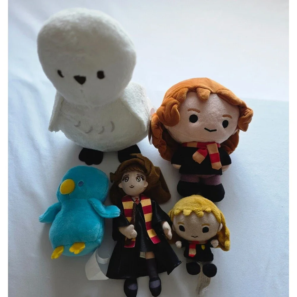 Harry Potter Plush Doll Lot 5 Hermione Hedwig Ravenclaw Raven Wizarding World